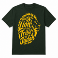THE LION OF THE TRIBE OF JUDAH TEE (GREEN/GOLD)