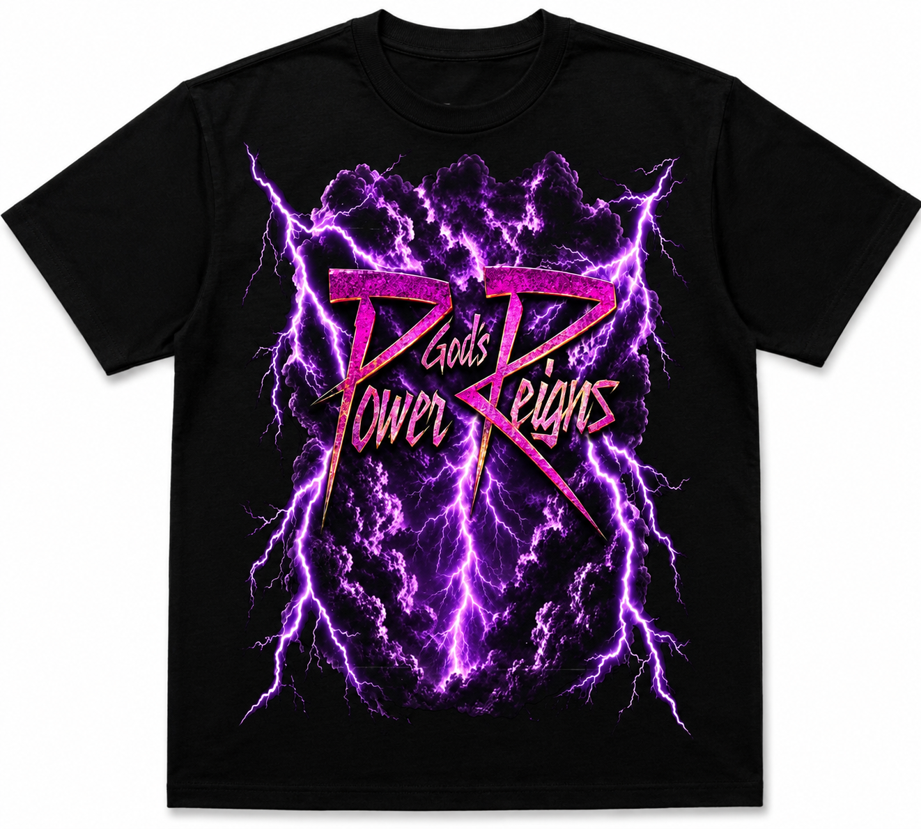 GOD'S POWER REIGNS TEE (PURPLE RAIN)
