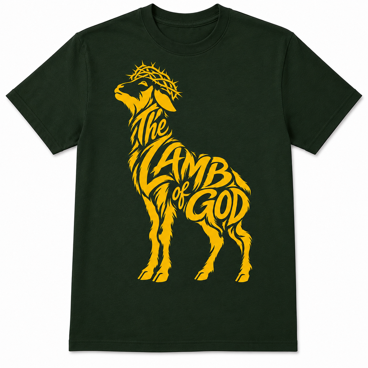 THE LAMB OF GOD TEE (GREEN/ GOLD)
